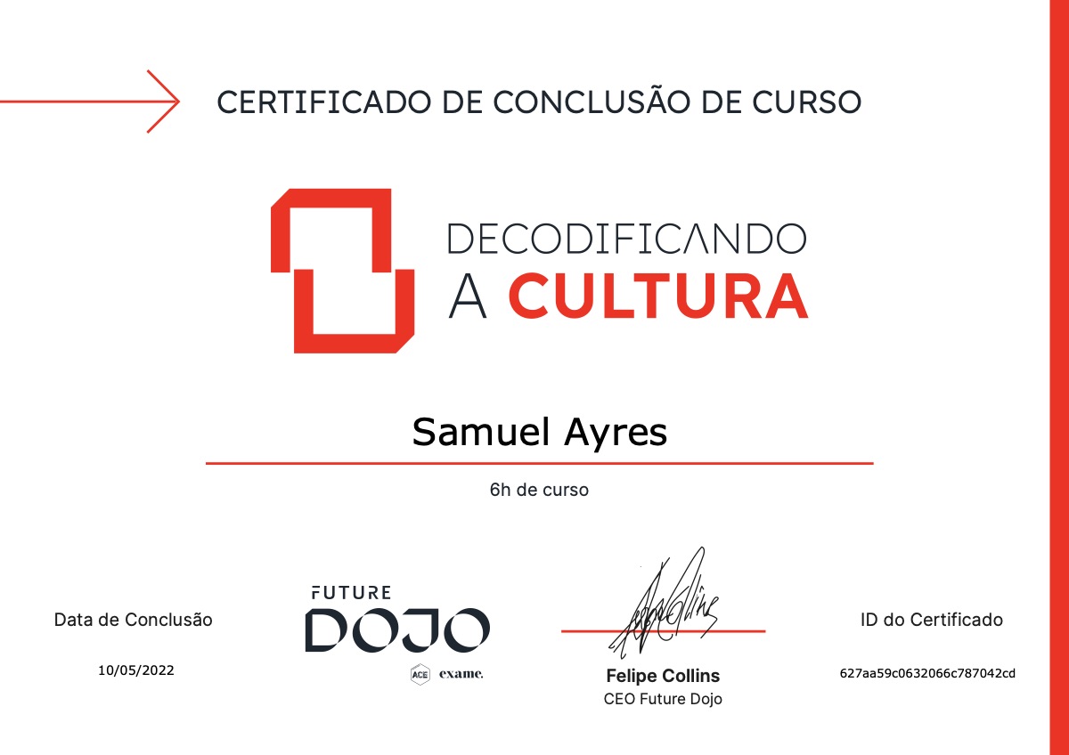 Certificado Decodificando a Cultura